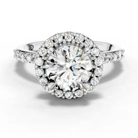 1ct Round Double Halo Accented Ring