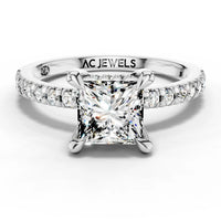 1ct Princess Pavé Hidden Halo Ring