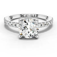 1ct Round Pavé Hidden Halo Ring