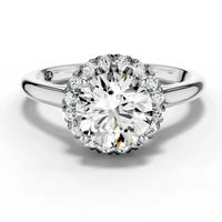 1ct Round Pavé Halo Ring