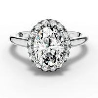1ct Oval Pavé Halo Ring