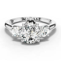 1ct Pear and Round Classic Trilogy Ring