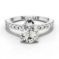 1ct Pear Petal Pavé Solitaire Ring