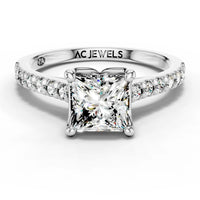 1ct Princess Petal Pavé Solitaire Ring