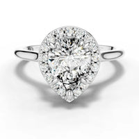 1ct Pear Shimmer Halo Ring
