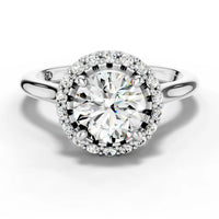 1ct Round Shimmer Halo Ring