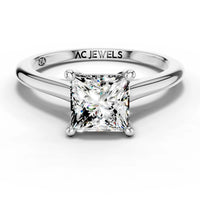 1ct Princess Classic Solitaire Ring