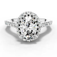 1ct Oval Shimmer Halo Accented Ring