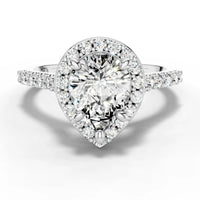 1ct Pear Shimmer Halo Accented Ring