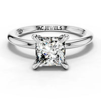 1ct Princess Traditional Solitaire Ring