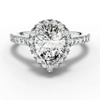 1ct Pear Pavé Halo Accented Ring