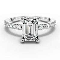 1ct Emerald Pavé Hidden Halo Ring