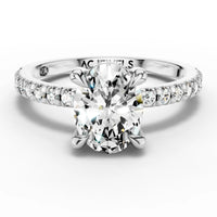 1ct Oval Pavé Solitaire Ring