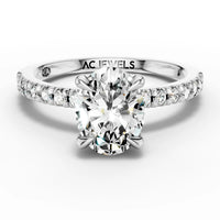 1ct Oval Traditional Pavé Solitaire Ring