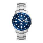Fossil Men Blue Dive Three-Hand Date Stainless Steel Watch- FS6029