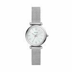 Fossil Women's Carlie Silver Round Stainless Steel Watch - ES4432
