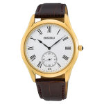 Seiko Quartz White Dial Men's Leather Watch SRK050P1